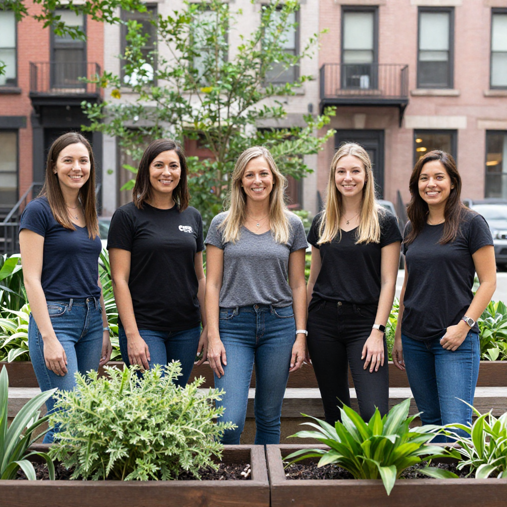 Our garden design team at work in Brooklyn